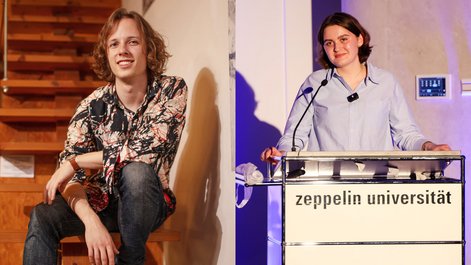 Arved Friese und Lisa Montigel haben das Event Stunde Null im Namen der Studierendenschaft der ZU organisiert.