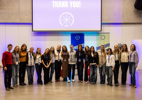 Haben fast ein Jahr auf diesen einen Tag hingearbeitet: das studentische Organisationsteam der Female Founders Night 2026.