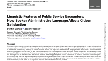 Out Now: Neue Publikation zu Linguistic Features of Public Service Encounters
