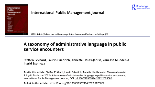 Neue Publikation zur Verwaltungssprache in Bürger-Behörden-Interaktionen