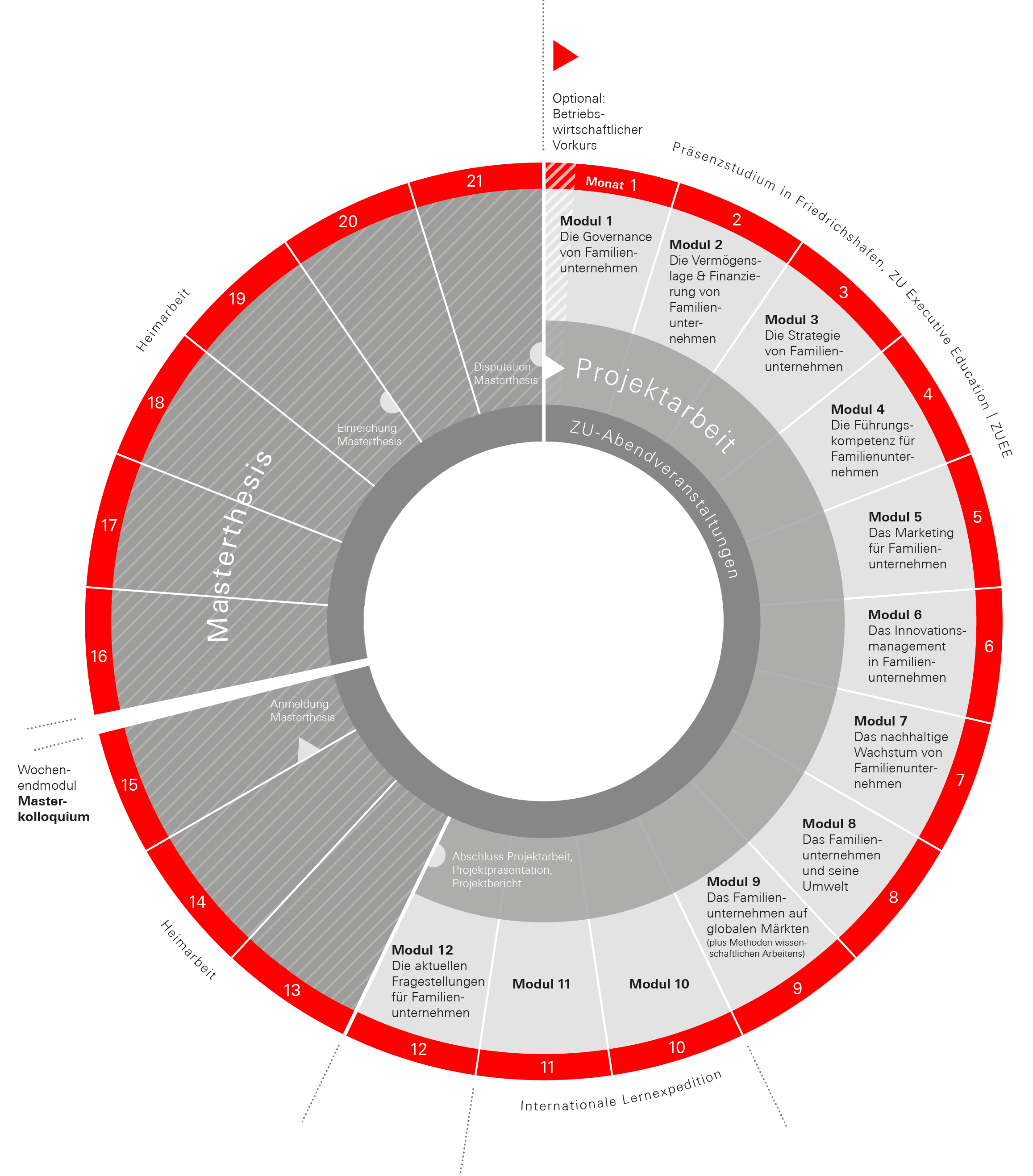 Studienstruktur des eMA-Studienprogramms FESH