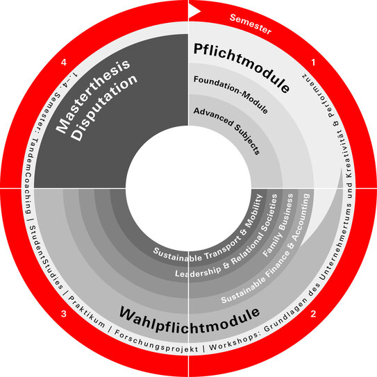 Studienstruktur des MA-Studienprogramms CME
