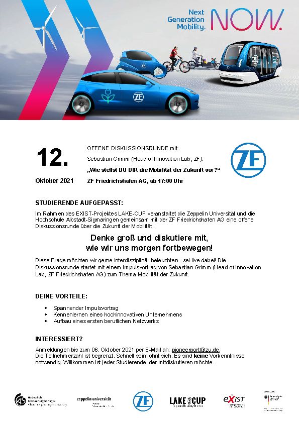 Innovationcamp – Offene Diskussionsrunde mit dem ZF Innovationlab „Mobilität der Zukunft