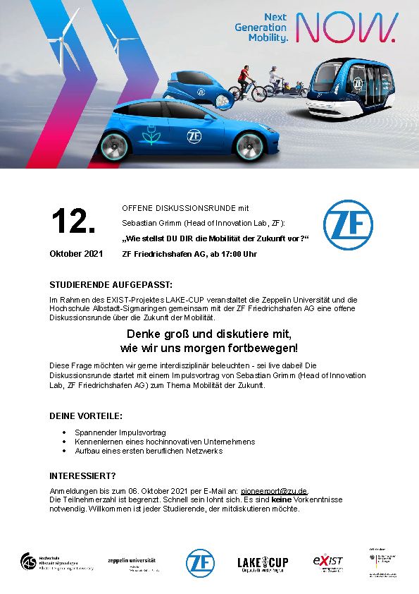 Innovationcamp – Offene Diskussionsrunde mit dem ZF Innovationlab „Mobilität der Zukunft