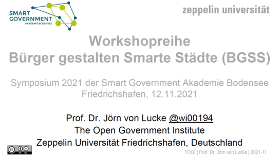 Workshopreihe SGAB: Bürger gestalten Smarte Städte