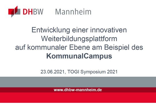 Ralf Daum: Entwicklung einer innovativen Weiterbildungsplattform auf kommunaler Ebene am Beispiel des KommunalCampus