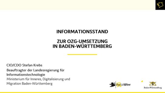 Stefan Krebs: Informationsstand zur OZG-Umsetzung in BW