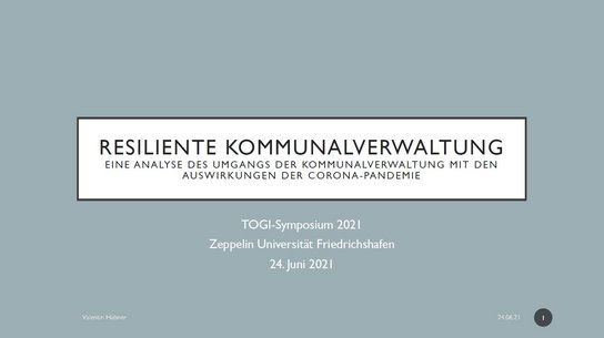 Valentin Hübner: Resiliente Kommunalverwaltung