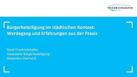 Bürgerbeteiligung im städtischen Kontext