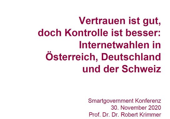 Internetwahlen in Österreich, Deutschland und der Schweiz