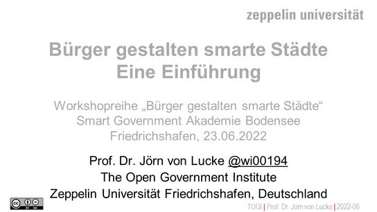 Jörn von Lucke - Bürger gestalten smarte Städte