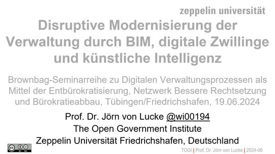 Disruptive Modernsierung der Verwaltung durch BIM, digitale Zwillinge und künstliche Intelligenz