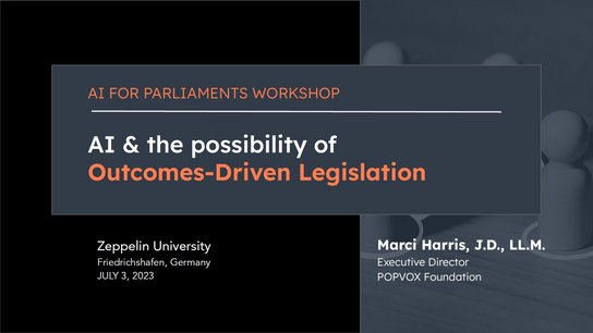 Marci Harris (PopVox, USA): AI unlocking outcomes-driven policy-making