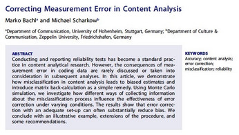 Neue Publikation: Correcting Measurement Error in Content Analysis