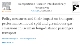 Neue Publikation zu den Auswirkungen politischer Maßnahmen im Personenfernverkehr