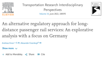 Neue Publikation zur Regulierung des Schienenpersonenfernverkehrs